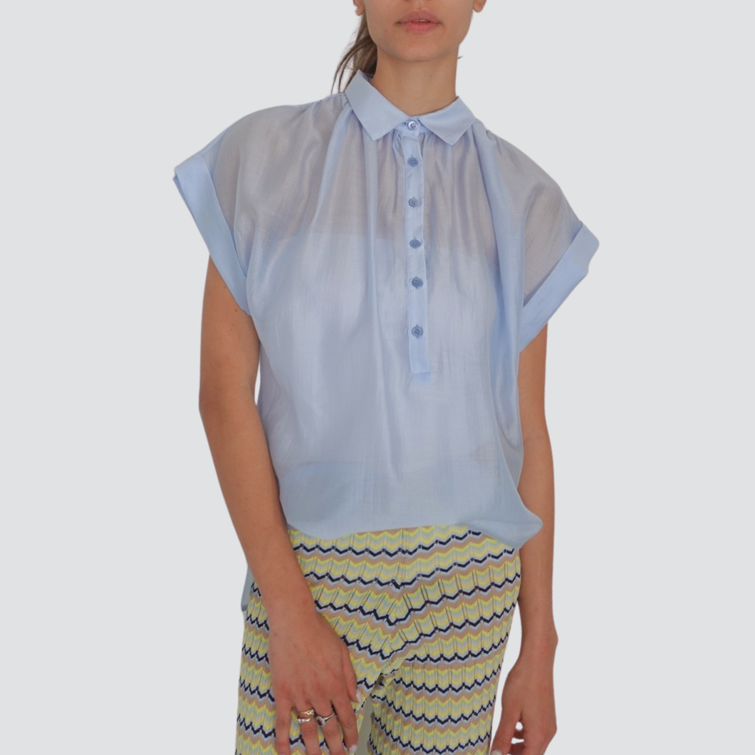 Vicolo camicia chester manica corta 85% lyocell Art TD0342