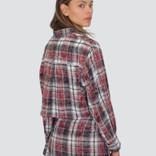Carica l&#39;immagine nel visualizzatore di Gallery, Vicolo camicia crop scozzese fondo taglia vivo 25% cotone Art TF0875
