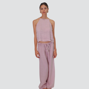 Tensionen in pantalone puro lino con coulisse Art S25PI61