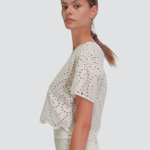 Haveone blusa over sangallo 100% cotone Art CWG-N344