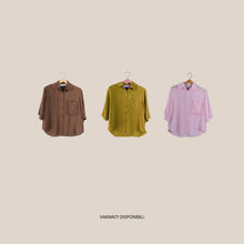 Carica l'immagine nel visualizzatore di Gallery, Haveone camicia over taschino passamaneria 100% viscosa Art CWG-Q502
