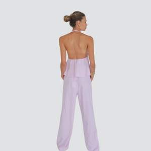 Vicolo pantalone gessato elastico retro 65% cotone Art TD2632