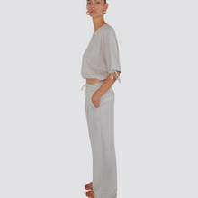 Carica l&#39;immagine nel visualizzatore di Gallery, Vicolo pantalone gessato elastico vita 64% viscosa 12% lino TD2970
