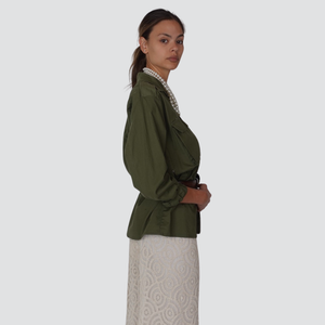 Tensione in giacca camicia con cintura e collana 100% cotone Art 36482