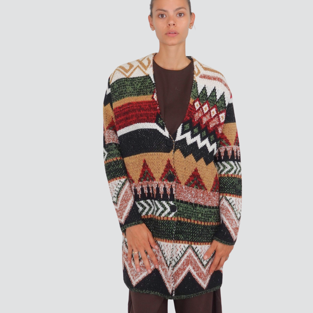 Dixie giacca cardigan fantasia con bottoni Art M440Y170