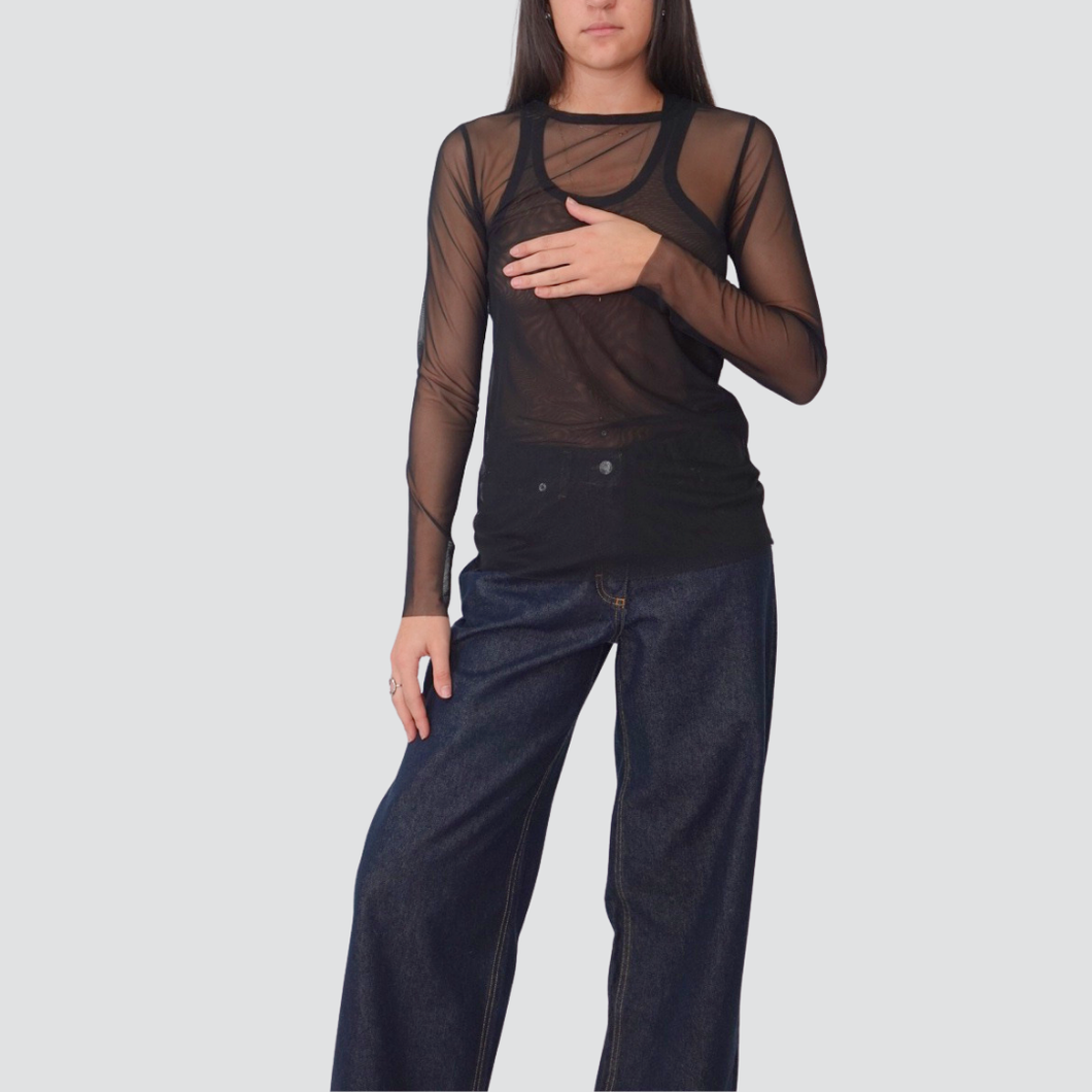 Philia Loft maglia tulle con canotta Art D01E0530