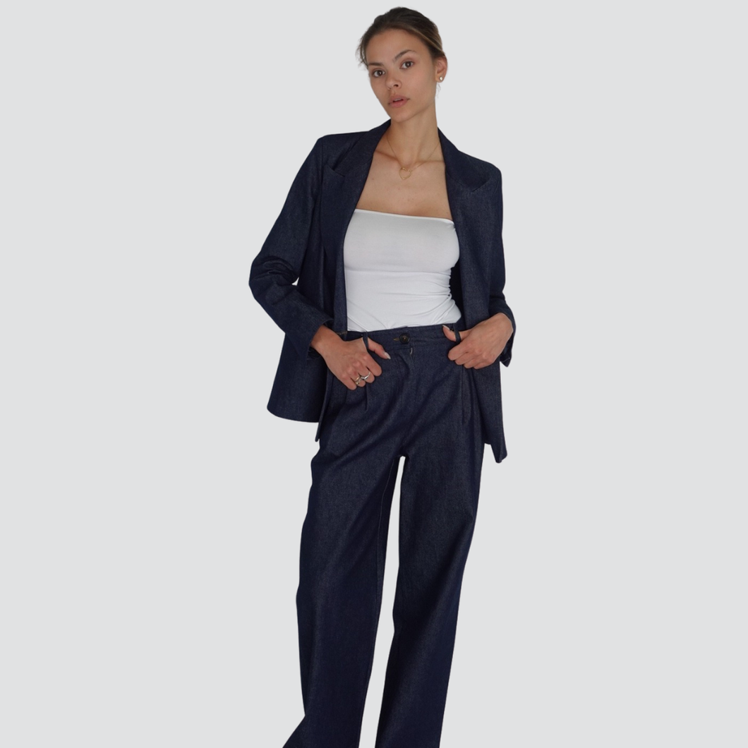 Vicolo pantalone denim gamba larga 100% cotone Art DD5306