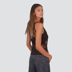 Haveone blusa pizzo smanicata con gronda Art RMA-P027