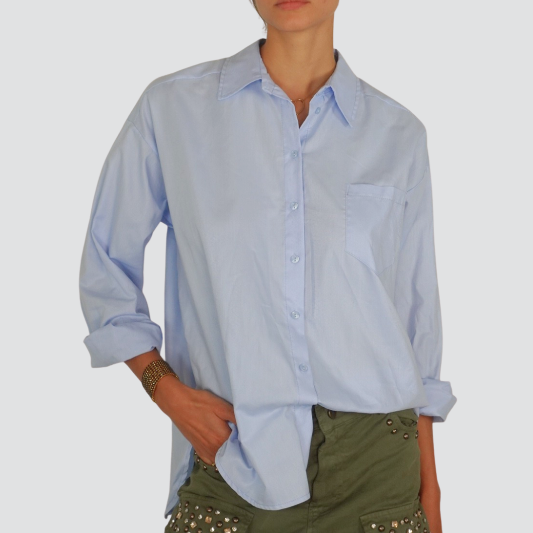 Tensione in camicia over con taschino 100% cotone Art W25C189