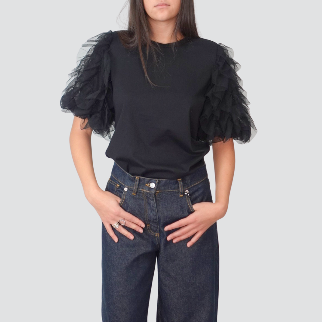 Philia Loft t-shirt manica tulle 100% cotone Art V01A0100