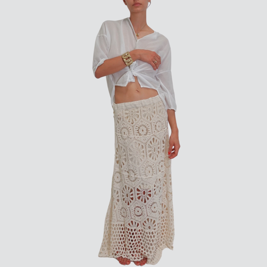 Haveone gonna crochet elastico vita foderata 65% cotone Art GVF-N168