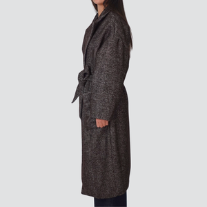 Philia Loft cappotto spinato chiusura con cintura Art D01N0697