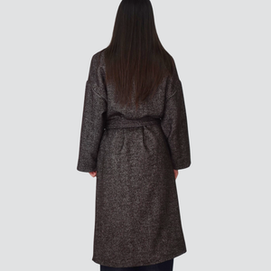 Philia Loft cappotto spinato chiusura con cintura Art D01N0697