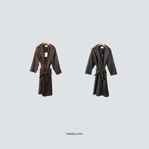 Philia Loft cappotto spinato chiusura con cintura Art D01N0697