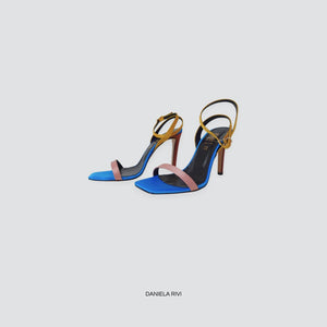 Ovyè dècolettè fibbie colorate vera pelle tacco 10 cm Art SF018