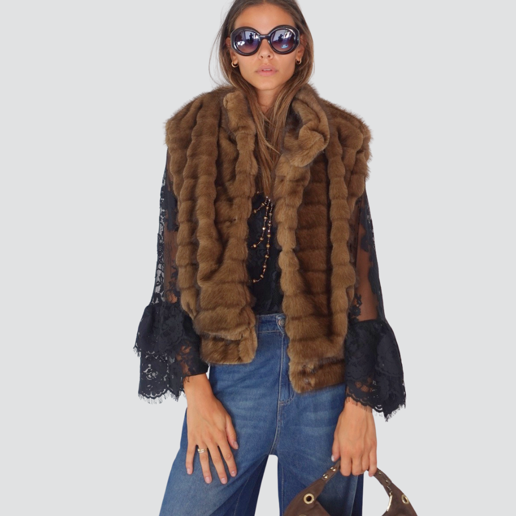 Tensione in gilet over ecopelliccia Art HN344