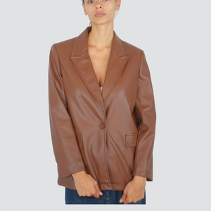 Dixie giacca eco-pelle tabacco foderata Art J845Y012