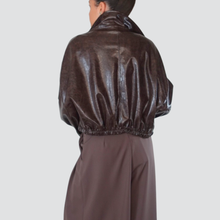 Carica l&#39;immagine nel visualizzatore di Gallery, Haveone bomber lucido elastico fondo Art KJK-P072
