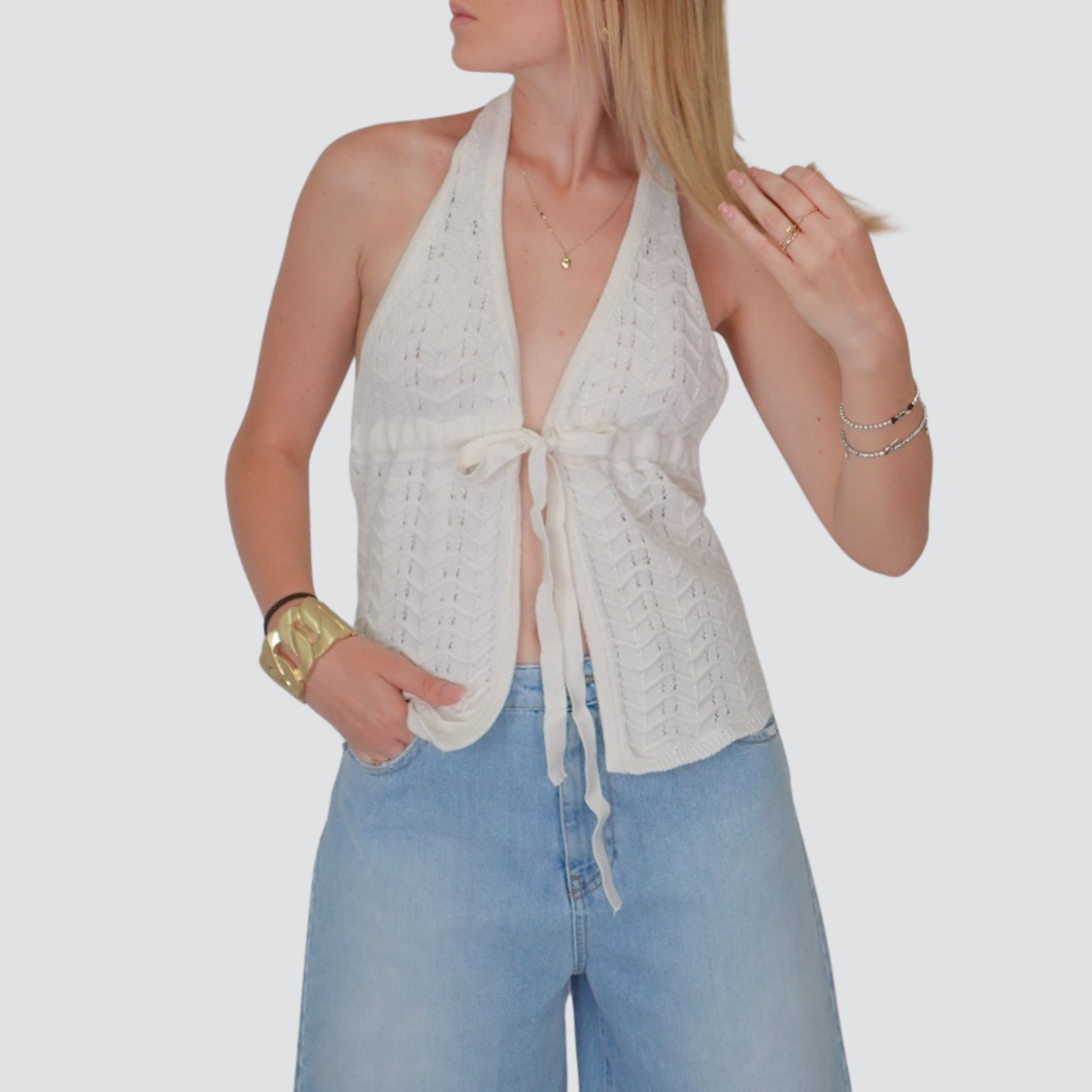 Vicolo top laccio schiena nuda 50% cotone Art 77138D