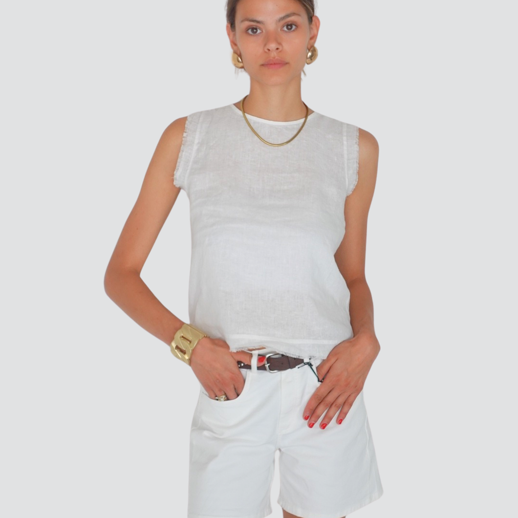 Tensione in canotta con collana 100% lino Art XM1497