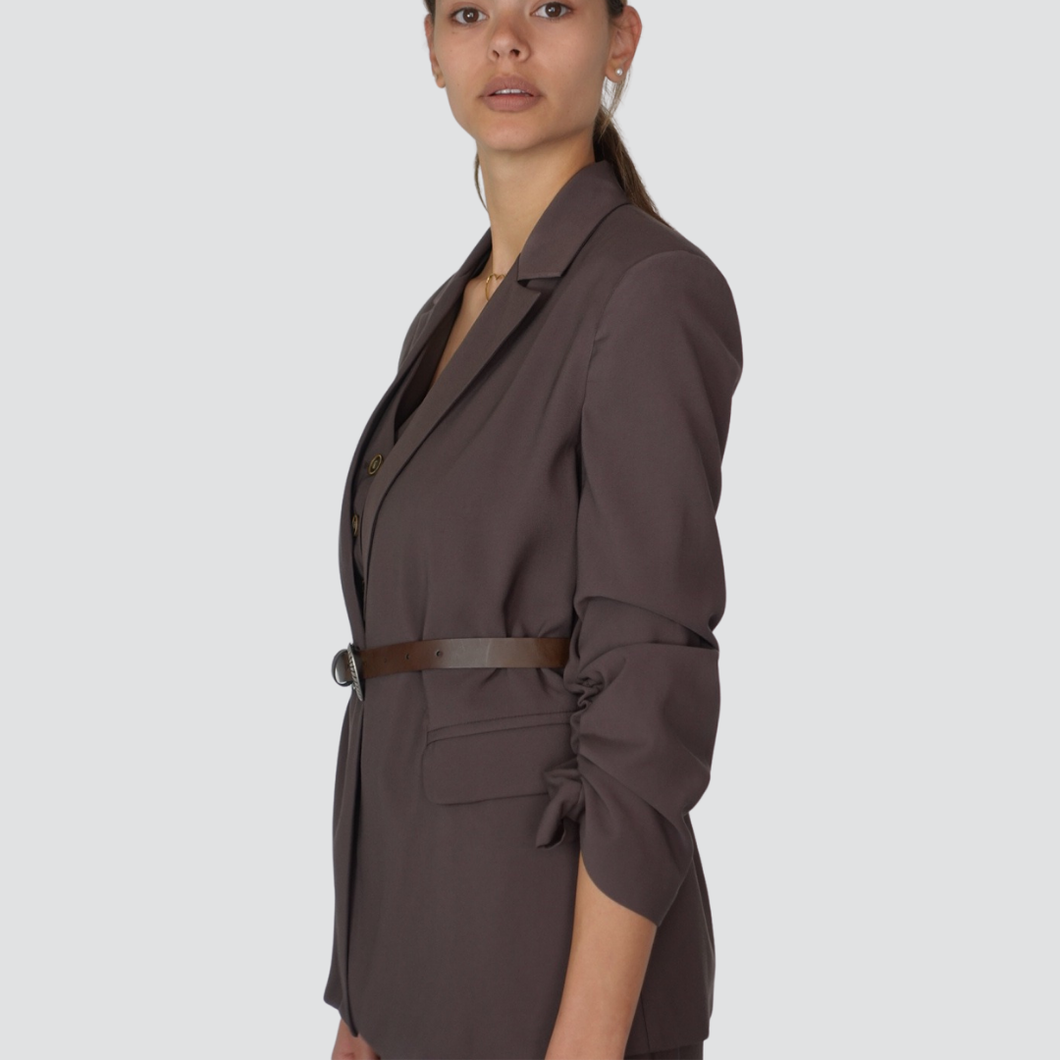 Tensione in blazer manica arriccio con cintura 90% viscosa Art 25B7174