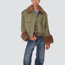 Carica l&#39;immagine nel visualizzatore di Gallery, Philia Loft parka foderato collo e polsini eco-pelliccia 100% cotone Art D01E0529
