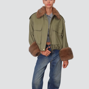 Philia Loft parka foderato collo e polsini eco-pelliccia 100% cotone Art D01E0529