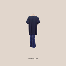 Carica l'immagine nel visualizzatore di Gallery, Haveone abito t-shirt over con pizzo 100% cotone Art AVS-Q082
