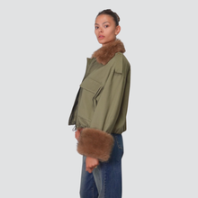Carica l&#39;immagine nel visualizzatore di Gallery, Philia Loft parka foderato collo e polsini eco-pelliccia 100% cotone Art D01E0529
