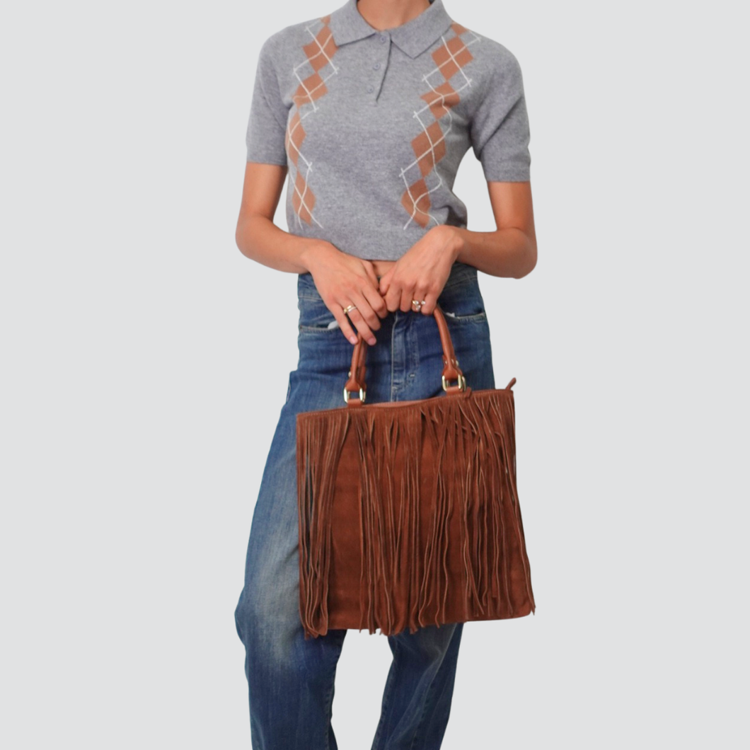 Philia Loft polo rombi manica corta 100% lana Art F01O0298