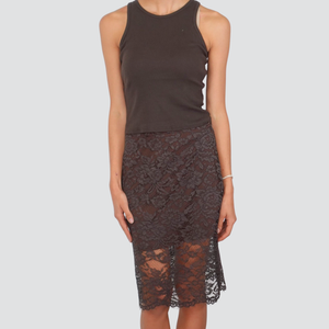 Tensione in gonna  moro pizzo con sottoveste Art N20074AT