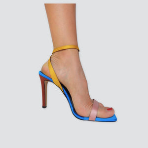 Ovyè dècolettè fibbie colorate vera pelle tacco 10 cm Art SF018