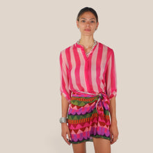 Carica l'immagine nel visualizzatore di Gallery, Haveone camicia over rigata rosa fucsia 85% lyocell Art CVS-Q422
