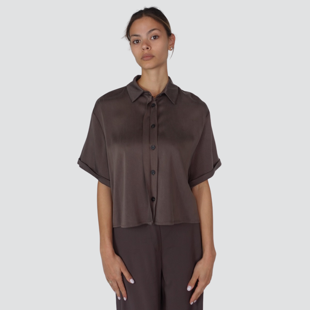 Tensione in camicia over manica corta 63% tencell 35% viscosa Art 25C6126