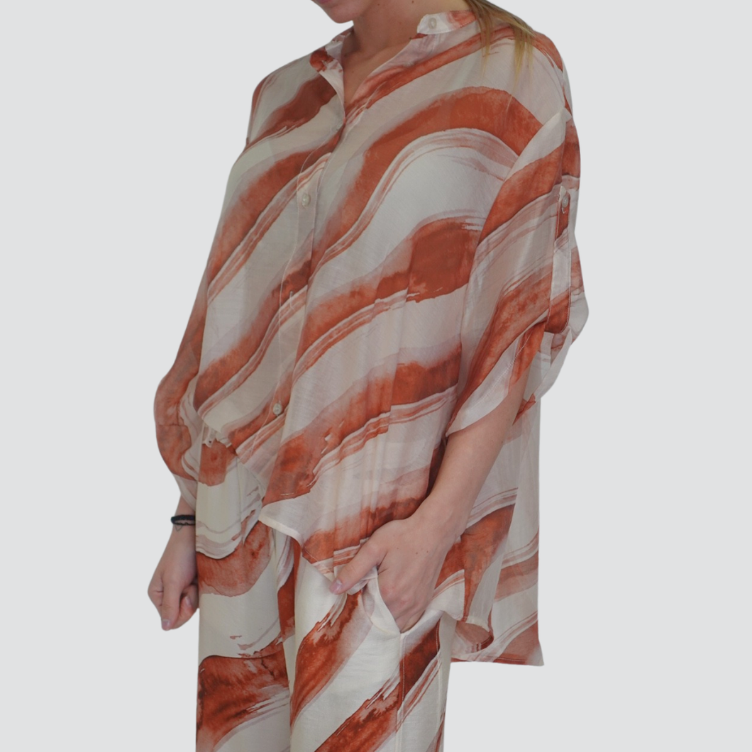 Haveone camicia manica corta fantasia 75% lyocell Art CVS-N375