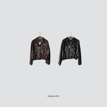 Carica l&#39;immagine nel visualizzatore di Gallery, Haveone bomber lucido elastico fondo Art KJK-P072
