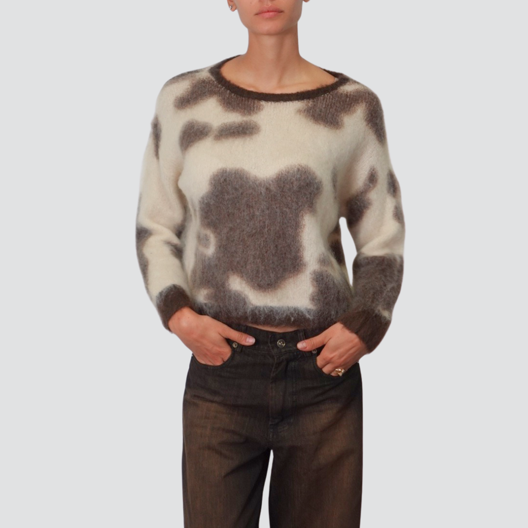 Philia Loft maglia over maculata lana mohair Art F01O0160