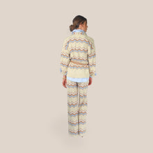 Carica l'immagine nel visualizzatore di Gallery, Tensione in pantalone palazzo zig zag elastico vita 50% cotone Art P6HMP05A414 ( cardigan Art P6HMG40 )
