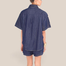 Carica l'immagine nel visualizzatore di Gallery, Susy Mix completo strass camicia over bermuda elastico vita Art MF2498

