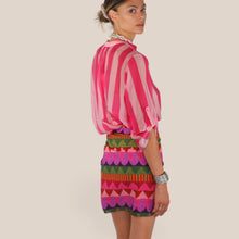 Carica l'immagine nel visualizzatore di Gallery, Haveone camicia over rigata rosa fucsia 85% lyocell Art CVS-Q422
