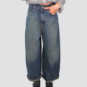 Tensione in jeans gamba ampia risvoltino 100% cotone Art CP766