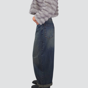 Tensione in jeans gamba ampia risvoltino 100% cotone Art CP766