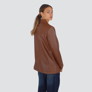 Dixie giacca eco-pelle tabacco foderata Art J845Y012
