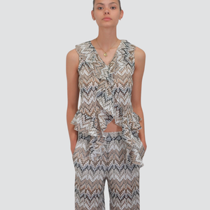 Tensione in blusa fantasia con rouches Art WX1466