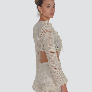 Haveone camicia cropped gala davanti filo lurex 100% viscosa Art CMA-N323