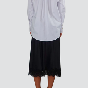 Tensione in gonna midi satina spacco laterale pizzo Art 37527