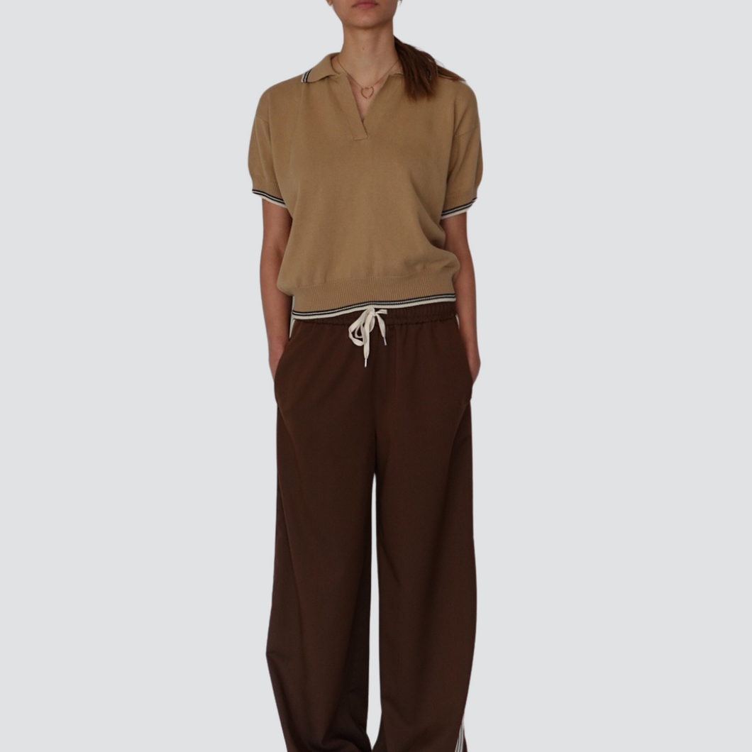 Vicolo pantalone palazzo banda laterale 69% poliestere 25% viscosa Art TD1101
