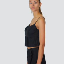 Carica l&#39;immagine nel visualizzatore di Gallery, Tensione in top grigio gessato con pizzo e fondo plissettato Art FW2500055
