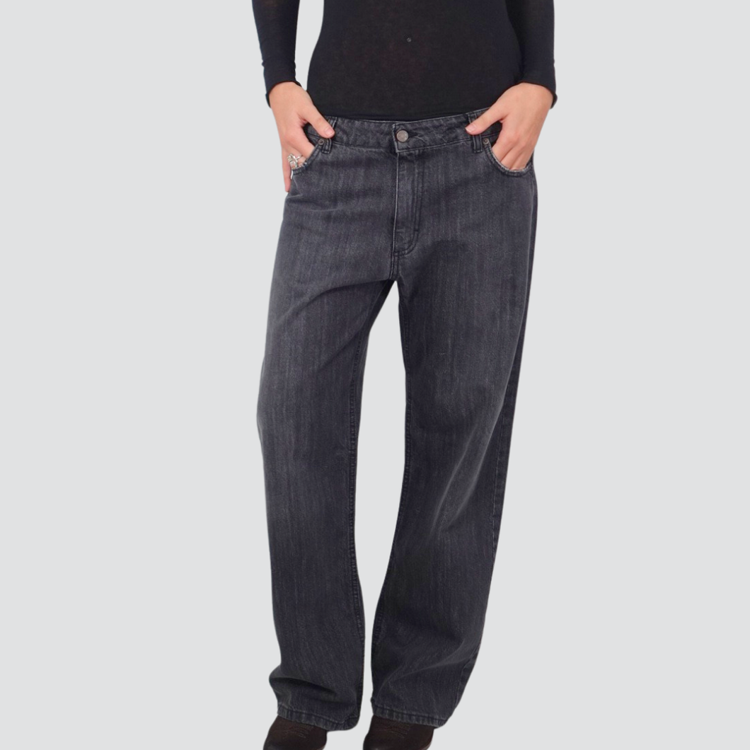 Tensione in jeans mid-rise black Chicago100% cotone