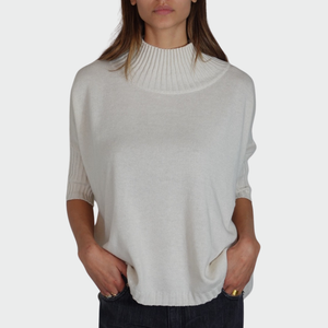 Tensione in maglia over manica 3/4  40% viscosa 25% lana 5% cashmere Art 2240461